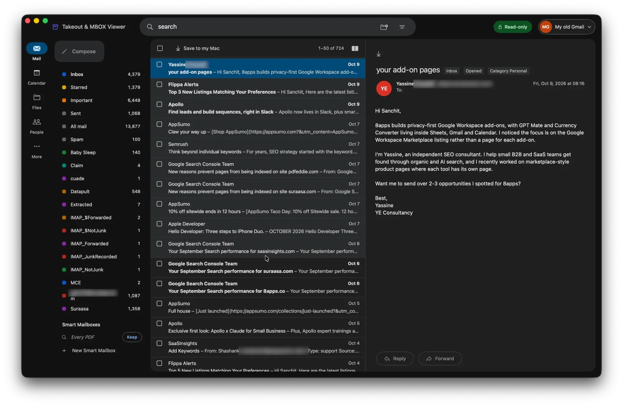 Gmail 風(ダーク)